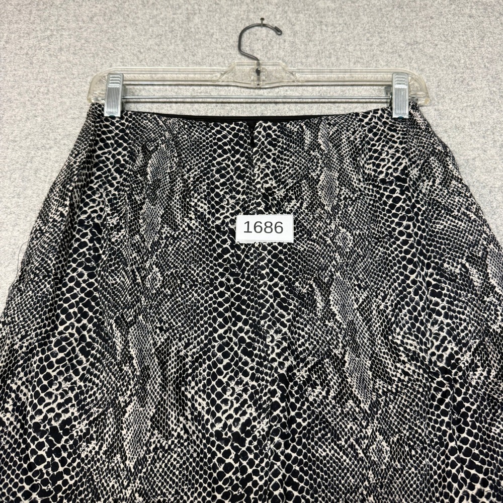 INC International Concepts Petite Silk Skirt 6P Black White Snakeskin Print - Picture 8 of 8